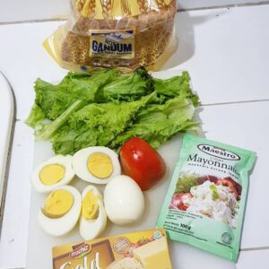 roti tawar selada telur tomat mayonaise keju