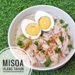 Misua ulang tahun dengan sebutir telur rebus