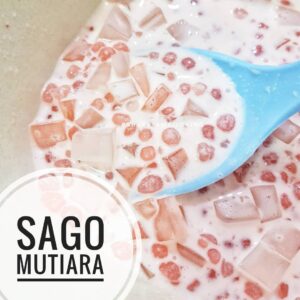 Sago Mutiara porsi besar siap dipindah ke gelas per porsi